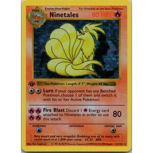 Ninetales Base Set Shadowless 1st Edition "Reprinted"